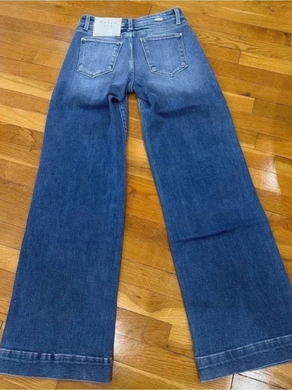 High-Rise Wide Leg Jeans in Dark Blue Denim